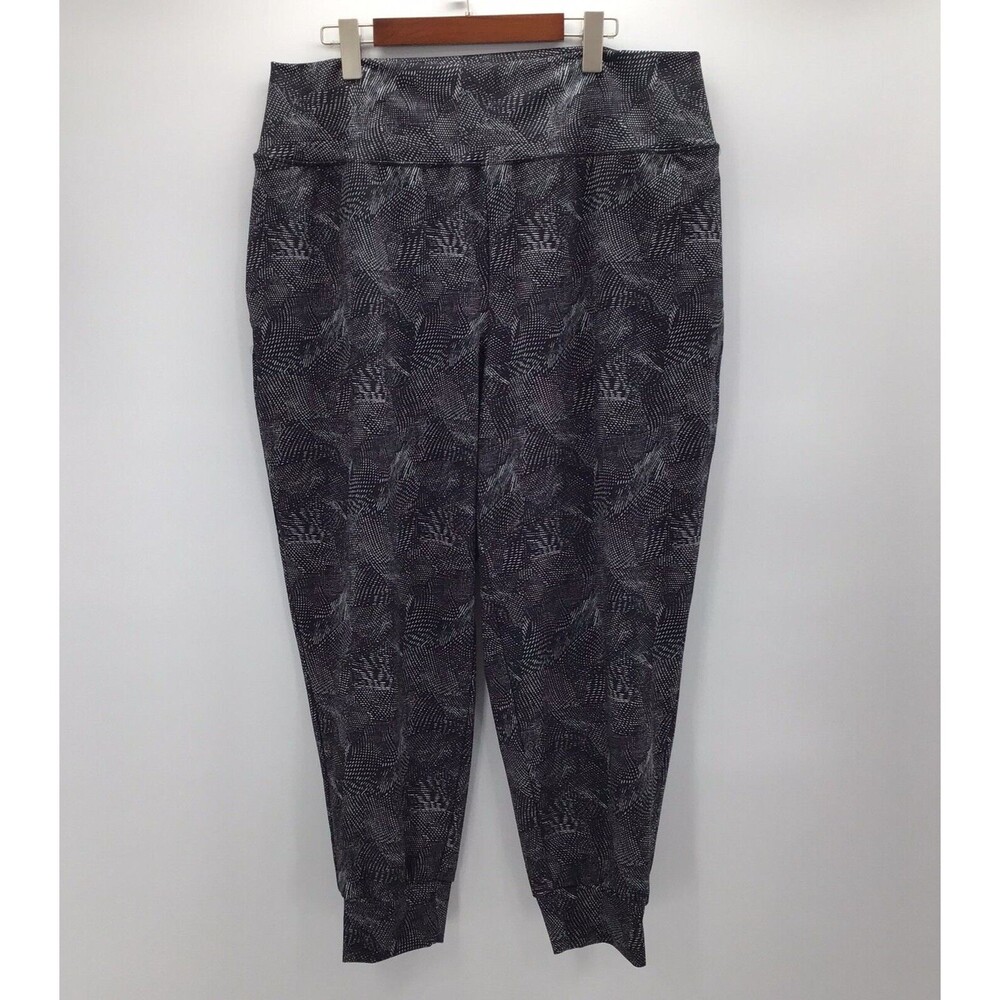 Rachel Zoe Womens 3X Pull On Jogger Pants Black White Stretch Casual Travel - Picture 3 of 16